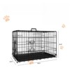 VisioGear 36" Double Door Folding Metal Wire Cage with Divider and Leak-Proof Pan Tray for Indoor, Outdoor, and Travel, Black, 36.5"*22.6"*24.8" - 3 of 4