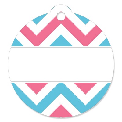 Big Dot of Happiness Chevron Gender Reveal - Baby Shower or Gender Reveal Party Favor Gift Tags (Set of 20)