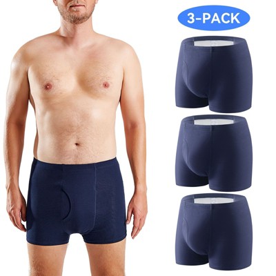 CARER 3pk Washable Incontinence Underwear for Men 9oz High Absorbency Reusable Men's Leakproof Incontinence Brief