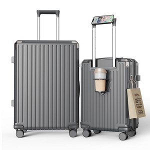 SUGIFT 2 Piece Luggage Set, 20" Carry-On & 24" Checked Suitcase, PC Hard Shell with Spinner Wheels, TSA Lock & Expandable Design - 1 of 4