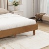 King Size Wood Platform Bed with Upholstered Headboard - 4 of 4
