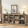 8 Cube Storage Organizer Wooden Bookcases 3 Tier Bookshelf Long Bookshelf Rustic Farmhouse Bookcase,Freestanding Bookcase - 2 of 4