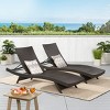 Set of 2 Outdoor PE Wicker Chaise Lounges with Adjustable Backrest,Armless Poolside Recliner Chairs for Relaxing-Cuddlewood - 2 of 4