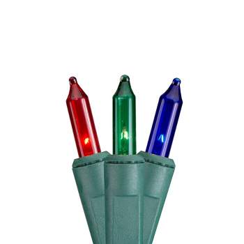 Northlight 150 Count Blue, Green and Red Multi-Function Mini Christmas Light Set, Green Wire