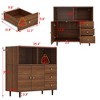 Famapy Vintage Style Side Storage Cabinet Buffet Accent Cabinet with LED Lighting and Acrylic Sliders for Display and Organization - 2 of 4