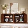 64" Contemporary Wave Pattern Storage Sideboard Cabinet with Curved Panels & Handleless Doors for Living Room Entryway-3irtyhousy - 3 of 4