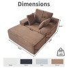 Oversized Chaise Lounge Chair Indoor, Plush Corduroy Boneless Sofa Bed, Cloud Reading Chair with Throw Pillow for Living Room - 2 of 4
