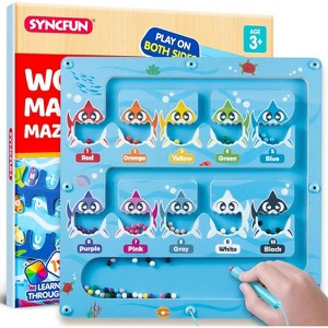 Joyfy Montessori Wooden Magnetic Maze Board for Letter, Color, Number Matching, Educational Easter Xmas Birthday Party Gift for Boys Girls Ages 3-8 - 1 of 4