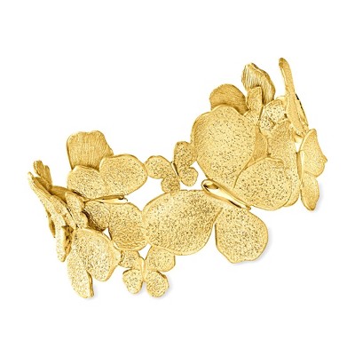 Ross-Simons Italian 18kt Gold Over Sterling Butterfly Cuff Bracelet