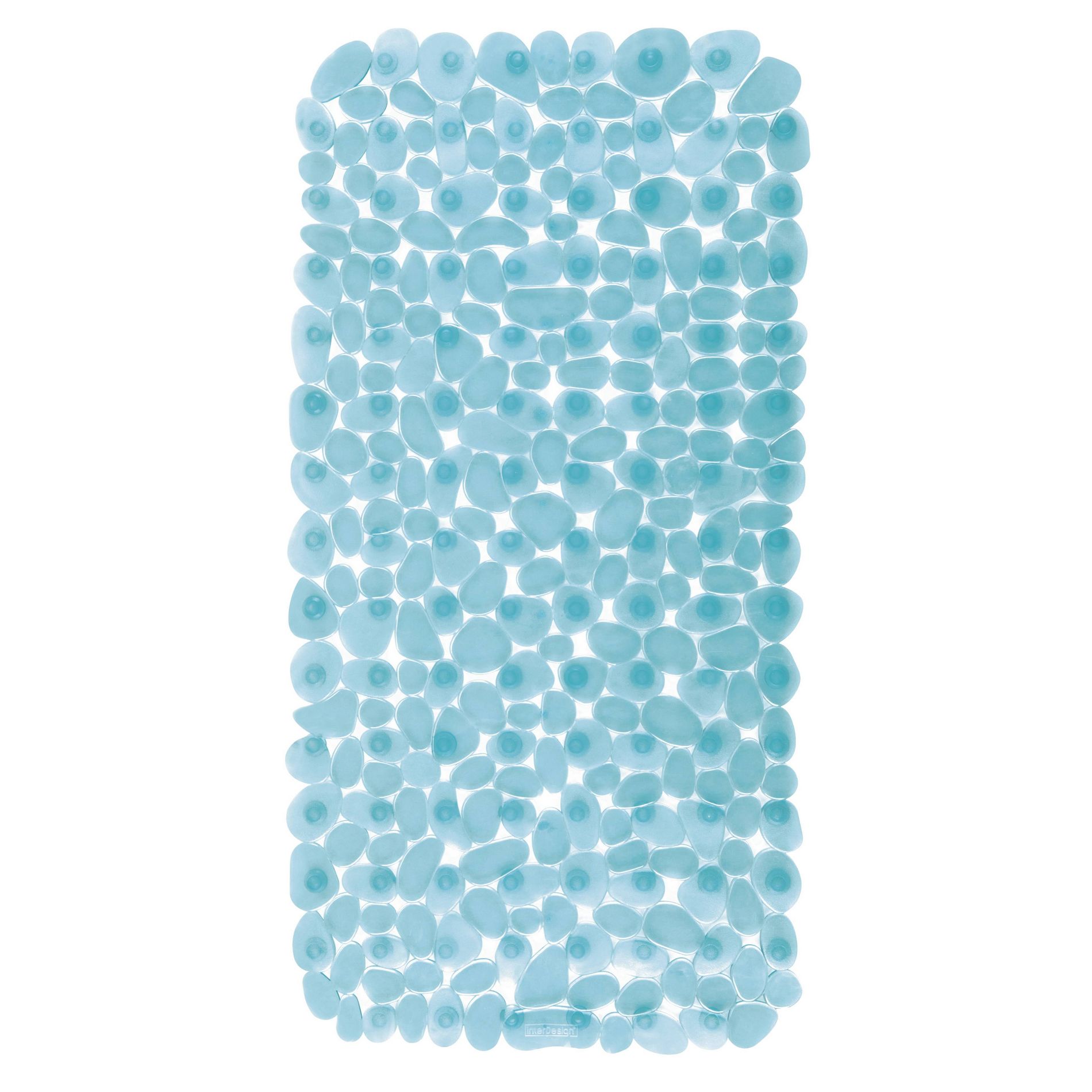 iDESIGN Pebblz Suction Non Slip Bath Mat for Shower Bathtub Stall Blue