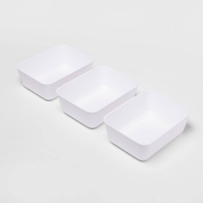3pk Medium Storage Trays White - Room Essentials™