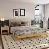 Christopher Knight Home Eliana Mid Century Moern 3-Piece Wood Platform Bed with Headboard and Nightstands - 2 of 4