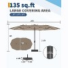 15FT Large Patio Umbrella with Base Included, Oversized Shade for 2-8 People, Double-Sided Rectangle Umbrella, Weighted Base for Pool, Deck, Backyard - 3 of 4
