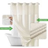 BAGOKIE 71"x74" Boho Tufted Chevron Stripes Hookless Shower Curtain, Pack of 1 - 2 of 4