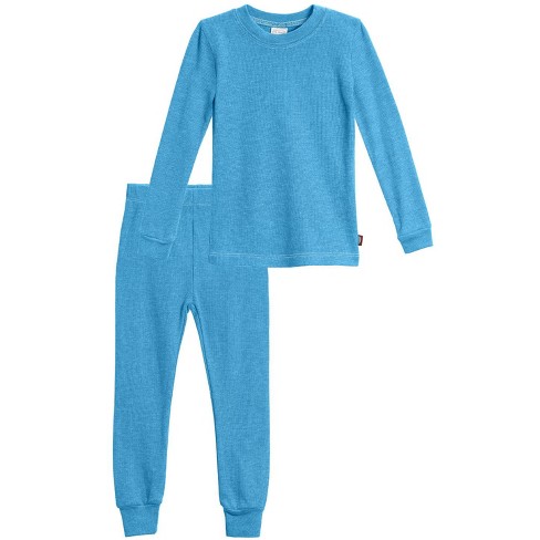 City Threads Boys USA-Made Soft & Cozy Thermal 2-Piece Long Johns,Sea w/  Baby Blue Stitch ,16 yrs