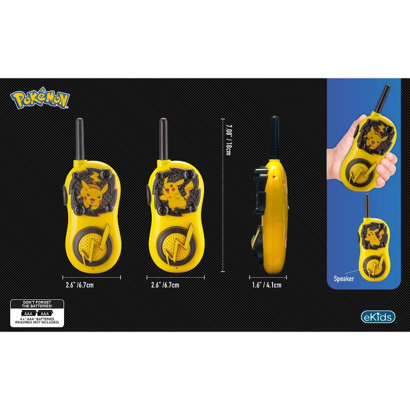 Pokemon Pikachu Walkie Talkies-Long Range 2-way Radios, 6 of 10