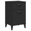 vidaXL Bedside Cabinet Accent End Table Bedroom Furniture Solid Wood Pine, 15.7"x13.8"x25.6", With 2 Drawers - 2 of 4