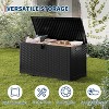 Outdoor Storage Box, Waterproof Lockable Resin Deck Box, Patio Storage Chest, Wood Grain - 3 of 4