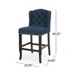 Kumasinova Counter Height Bar Stools Set of 2, Button-Tufted Diamond Stitch Wingback Stools, Counter Stools with Rubberwood Legs & Nailhead Accents - 2 of 4