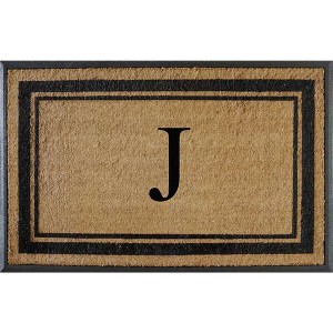 A1HC Rubber & Coir Flocked Doormat 30"x48", Anti-Shed, Heavy Duty for Front Door Monogrammed Mat - 1 of 4