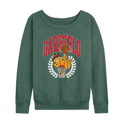 Women's - Garfield - Basketball Lightweight French Terry Wide Neck Long Sleeve Shirt