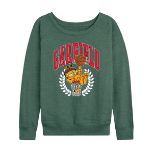 Women's - Garfield - Basketball Lightweight French Terry Wide Neck Long Sleeve Shirt - 1 of 4