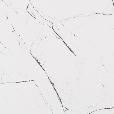 Ezra Contemporary Round Dining Table with Marble & Wood Finish