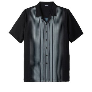 KingSize Men's Big & Tall Colorblock Camp Shirt - 1 of 4