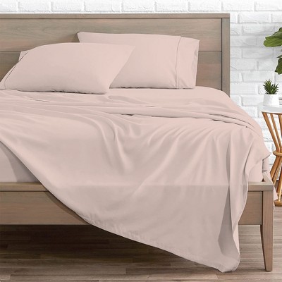 Blush Twin Cotton Percale Flat Sheet Set