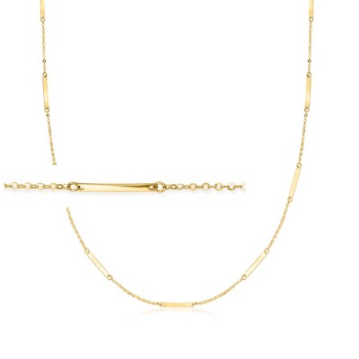 Ross-Simons Italian 10kt Yellow Gold Bar Station Necklace Size 18