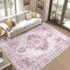 Boho Vintage Living Room Area Rug, Lightweight Non-Shedding Carpet Non Slip Thin Printed Super Soft Floor Carpet Throw Rugs for Bedroom Dining Room - 2 of 4