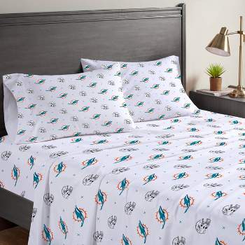 NFL Miami Dolphins Small X Queen Sheet Set - 3pc