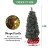 4.5ft Artificial Christmas Tree, Hinged Full Xmas Tree with Sleigh Base, 200 Lights, 12 Red Decorations, Xmas Decor - 2 of 4