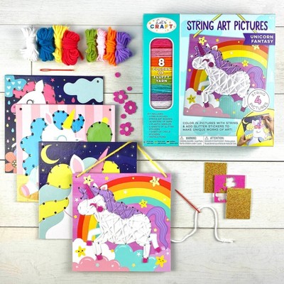 Let's Craft String Art Pictures Unicorn Fantasy Lacing Activity Set - Bright Stripes