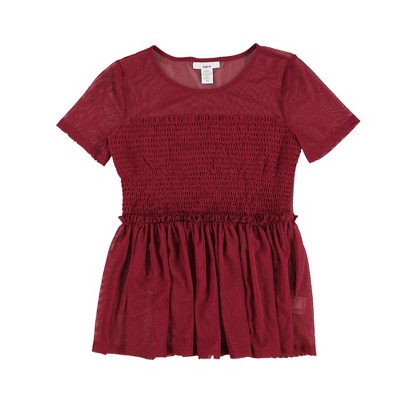 bar III Womens Smocked Knit Blouse