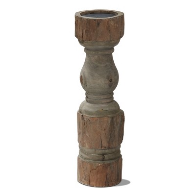 tagltd Rustic Turned Pillar Holder Tall