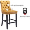 QingMoon Velvet Upholstered Barstools, Button Tufted Counter Chairs Set of 2 with Nailhead Trim and Wooden Legs for Kitchen, Cafe, Pub - 4 of 4