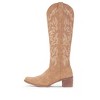 Cowboy Boots For Women Knee High Boots Side Zipper Western Boots Camel - 3 of 4