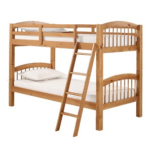 Spindle Twin Over Twin Bunk Bed Cinnamon - Bolton Furniture, Red