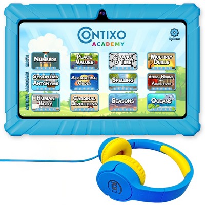 Contixo V8 Kids 7" Tablet with 50 Disney eBooks, 32GB and Android 11, IPS screen with Headphones (2024)