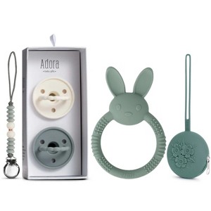 La'dore Baby Silicone Pacifiers, Pacifier Clip, Pacifier Case & Bunny Teether Gift Set – Newborn Teething Essentials for Babies & Toddlers, BPA-Free - 1 of 4