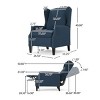 Wingback Recliner Chair with Nailhead Trim,Upholstered Push Back Accent Chair with Birch Wood Legs for Living Room or Bedroom-Maison Boucle - 4 of 4