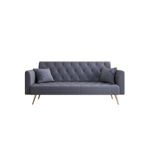 SKRAN Sofa Bed Adjustable Armrests and Backrest,with 2 Pillows, Modern Upholstered Sleeper Bed for Living Room,Bedroom,Home,Apartment - 1 of 4