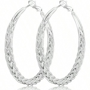 Hypoallergenic Hoop Earrings, Lightweight Large 30/40/50mm Fashionable Temperament and Popular Styles - 1 of 4