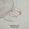 Large Plain Hoop Earrings for Women Silver Tone Stainless Steel Ginger Lyne Collection - 4 of 4