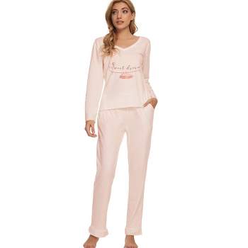 Women Winter Flannel Pajama Sets Cute Printed Long Sleeve Nightwear Top And  Pants Loungewear Soft Sleepwear Heart Printed Pink Xx Large : Target