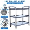 Heavy Duty Plastic Utility Cart with 3 Tier Shelves and Wheels, Rolling Service Cart for Kitchen, Office, Restaurant - 4 of 4