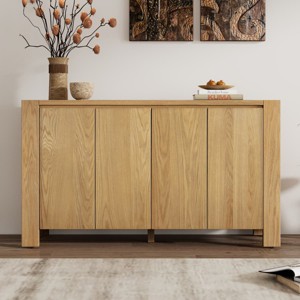 Modular 4-Door Sideboard Buffet Cabinet with Adjustable Shelves, Modern Storage Cabinet for Dining Room, Kitchen, or Living Room-Tanpinhause - 1 of 4