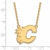 Black Bow Jewelry 14k Yellow Gold Plated Sterling Silver Calgary Flames NHL Necklace 18 Inch - image 2 of 4