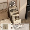 Vanity Desk Modern with LED Mirror and Charging Station for Small Bedroom 19.68in Wide-3irtyhousy - 3 of 4